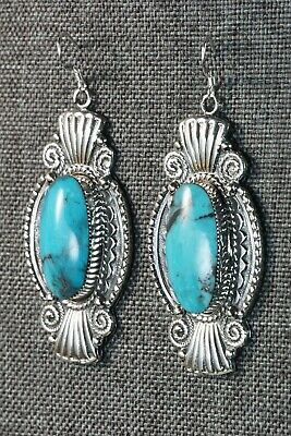 Navajo Turquoise & Sterling Silver Earrings - Irvin Tsosie - High Lonesome Trading