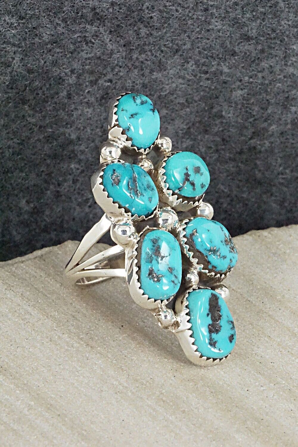 Turquoise Sterling Silver Ring - Roberta Begay - Size 9