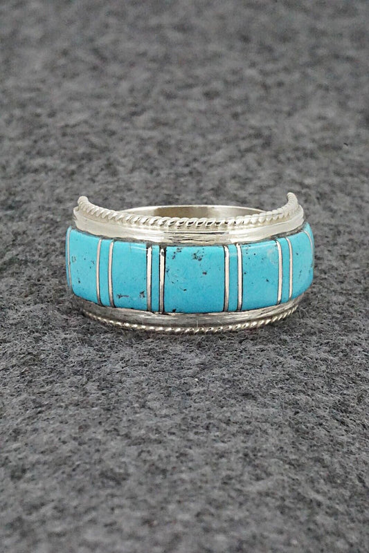 Turquoise & Sterling Silver Ring - Deirdre Luna Panteah - Size 10.5