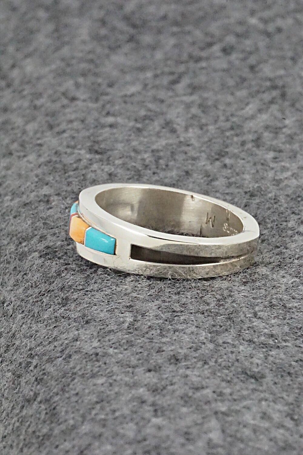 Multi-Stone & Sterling Silver Inlay Ring - Wilbert Muskett Jr.- Size 9.25