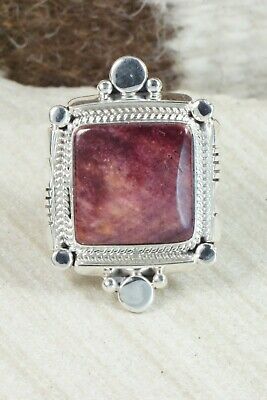 Spiny Oyster & Sterling Silver Ring - Daniel Benally - Size 9