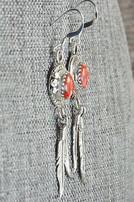 Spiny Oyster & Sterling Silver Earrings - Etta Larry