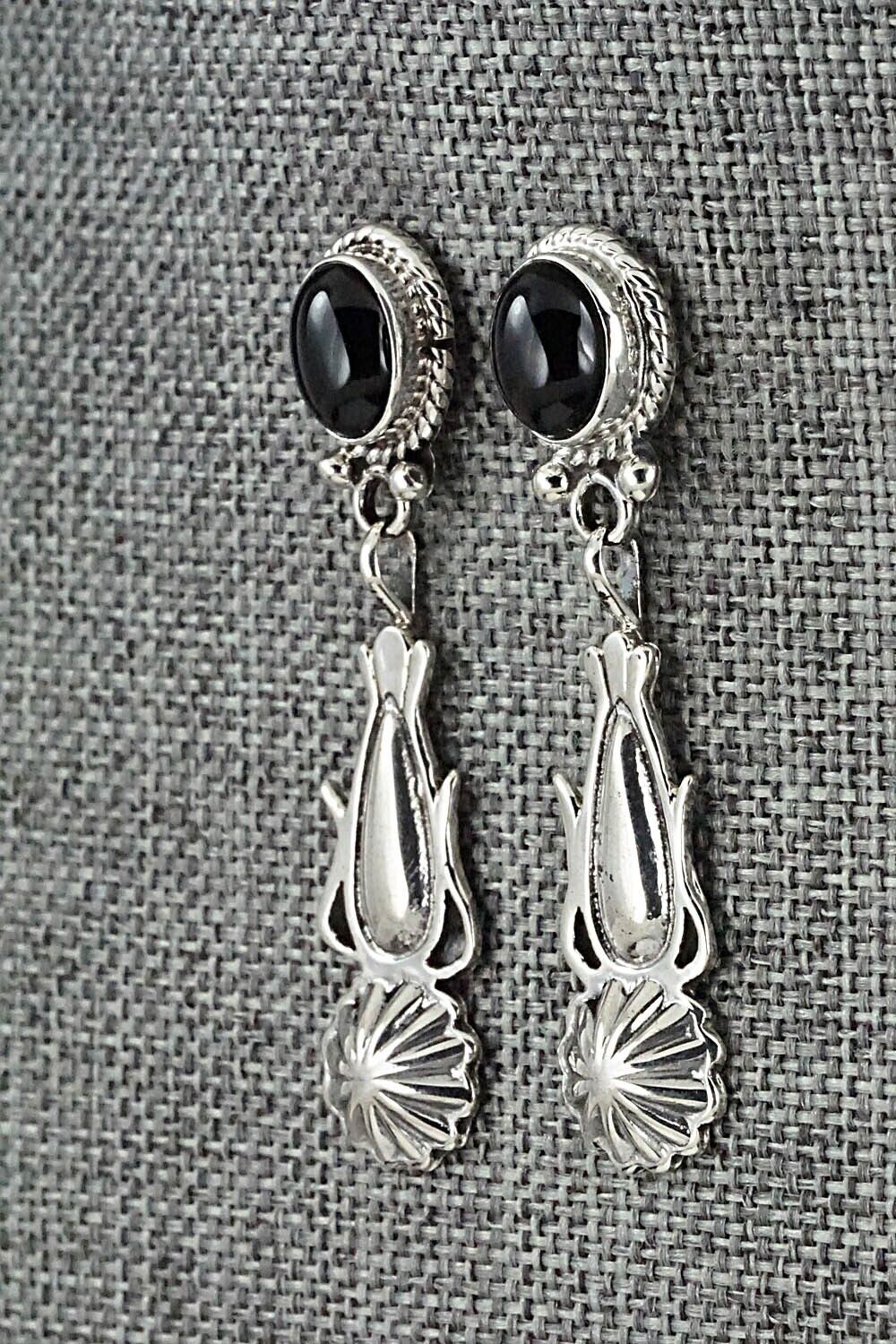 Onyx & Sterling Silver Earrings - Annie Spencer