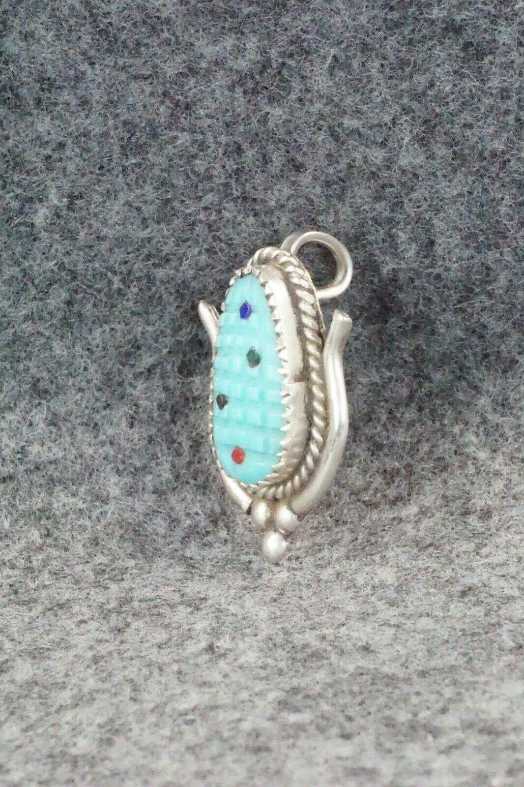 Turquoise & Sterling Silver Pendant - Tracy Bowekaty - High Lonesome Trading