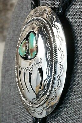 Navajo Turquoise & Sterling Silver Bolo Tie - Wilbert Muskett Sr.
