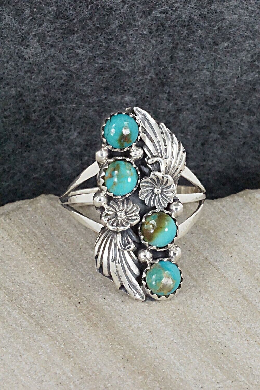 Turquoise & Sterling Silver Ring - Harris Largo - 9