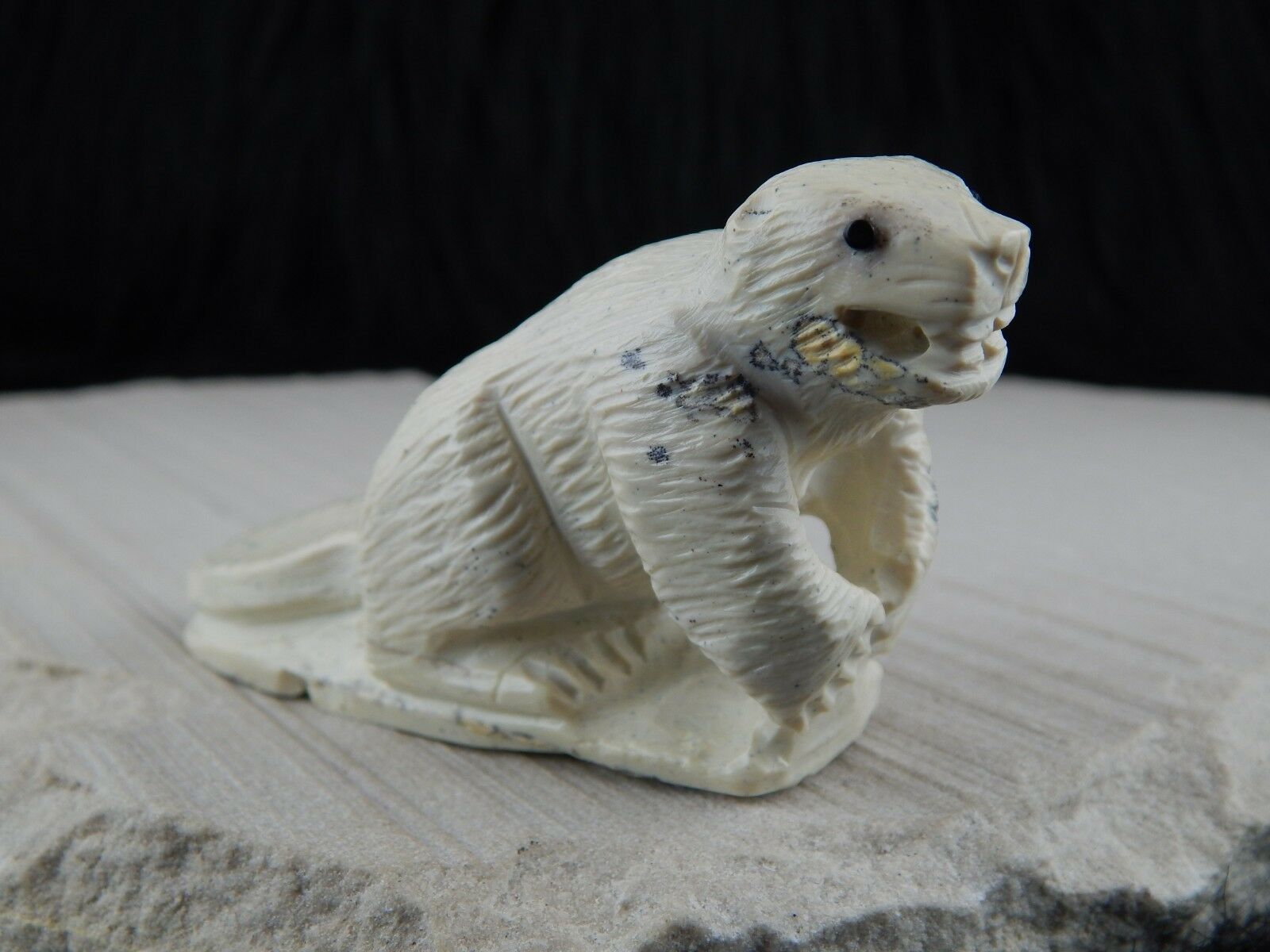 Beaver Zuni Fetish Carving- Derrick Kaamasee - High Lonesome Trading