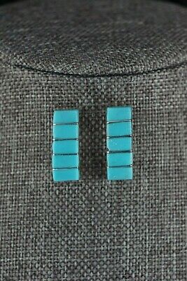 Zuni Turquoise and Sterling Silver Earrings - Lloyd Kanesta - High Lonesome Trading