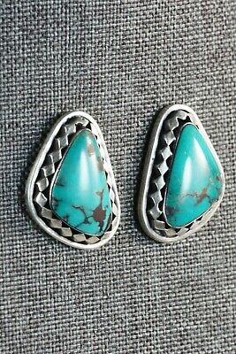 Navajo Turquoise & Sterling Silver Earrings - Sharon McCarthy - High Lonesome Trading