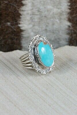 Navajo Turquoise & Sterling Silver Ring - Daniel Benally - Size 6.25