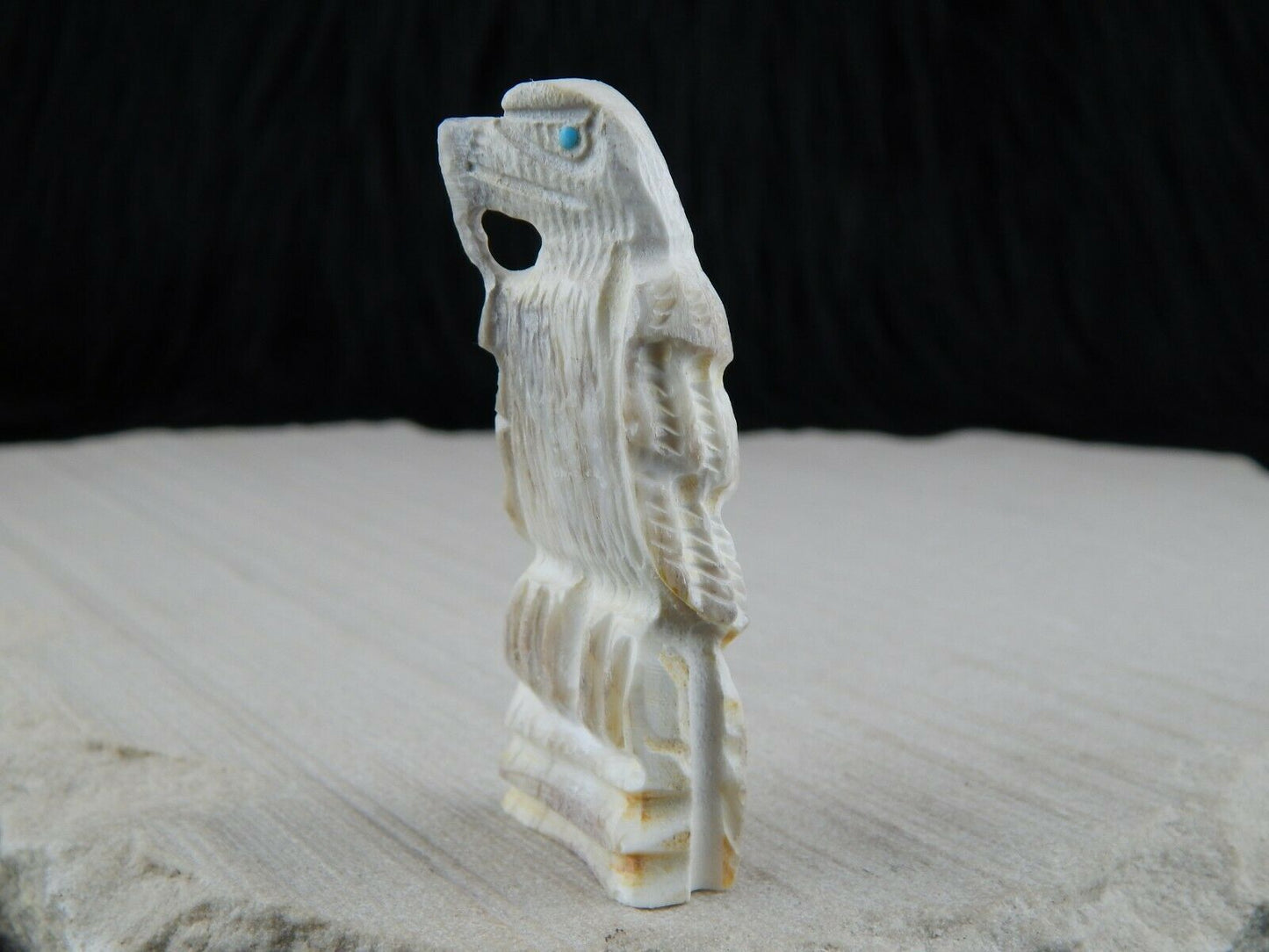 Eagle Zuni Fetish Carving - Jerrold Lahaleon - High Lonesome Trading