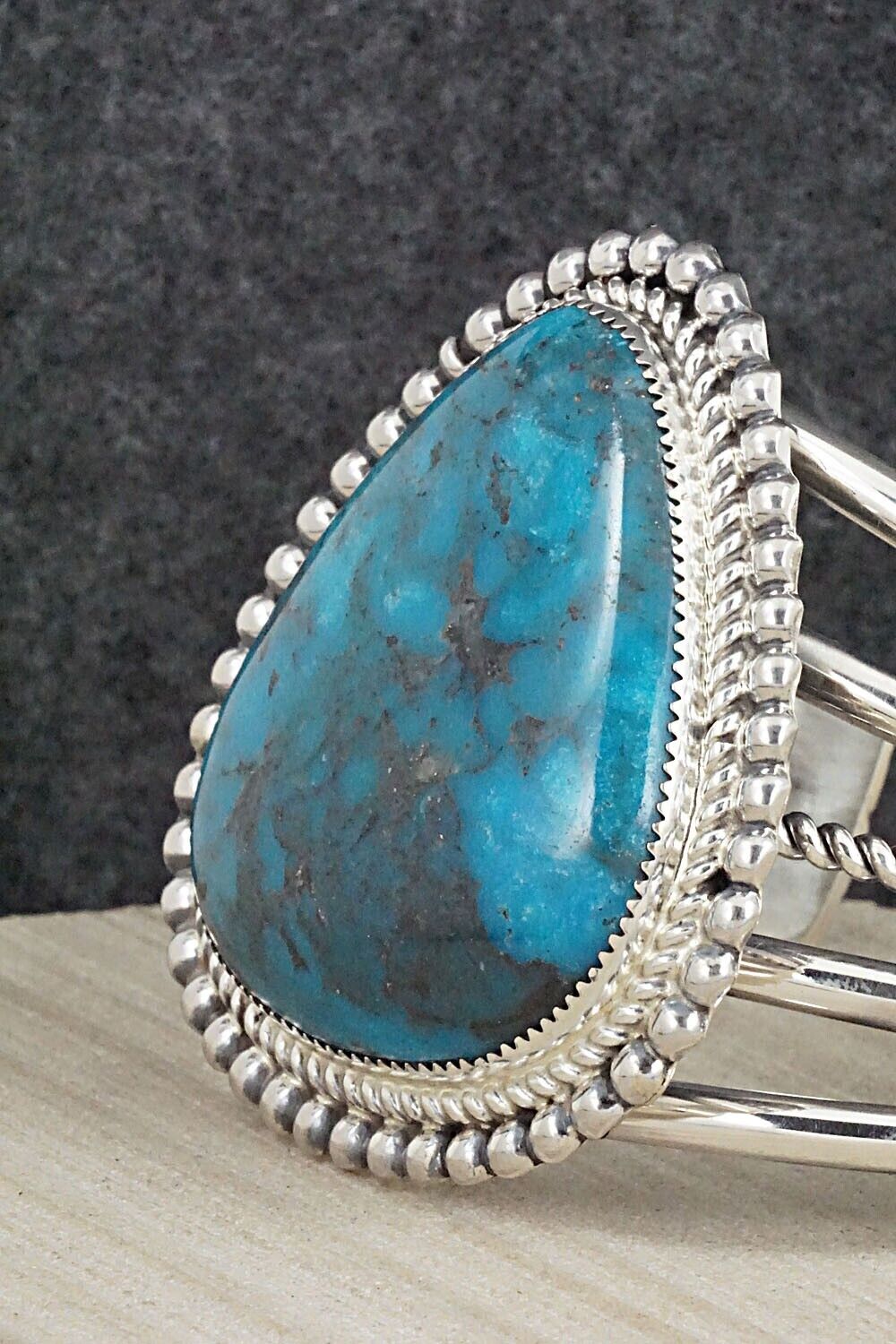 Turquoise & Sterling Silver Bracelet - Leslie Nez