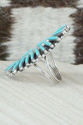 Turquoise & Sterling Silver Ring - Charlie John - Size 8