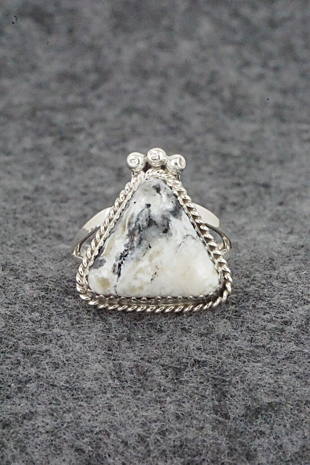 White Buffalo & Sterling Silver Ring - Judy Largo - Size 6.5