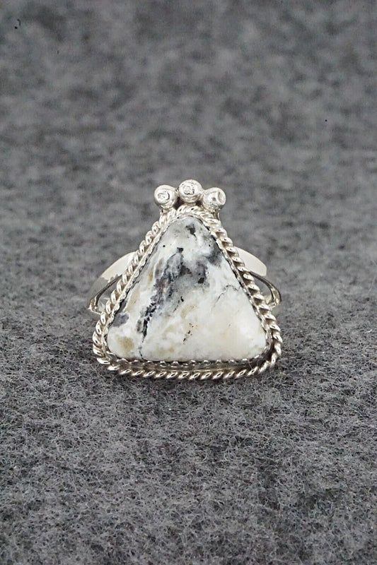 White Buffalo & Sterling Silver Ring - Judy Largo - Size 6.5