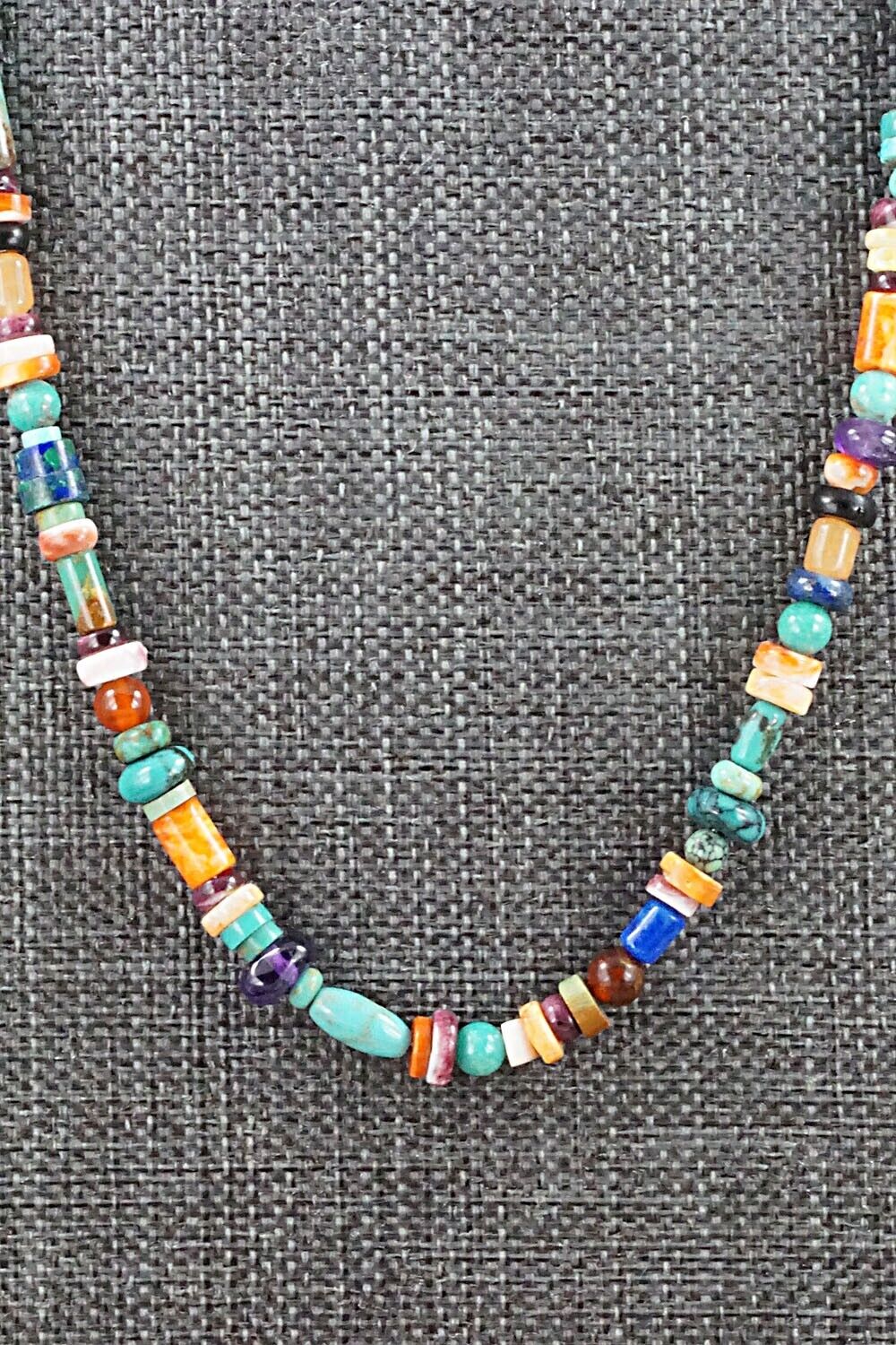 Multi Stone and Sterling Silver Necklace - Helen Tsosie