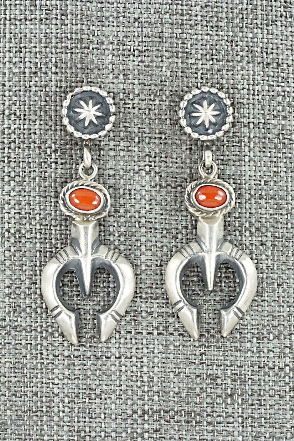 Coral & Sterling Silver Earrings - Annie Spencer