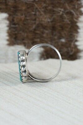 Navajo Turquoise and Sterling Silver Ring - Selina Warner - Size 8.5