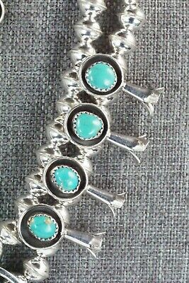 Turquoise & Sterling Silver Squash Blossom and Earrings - Phil Garcia