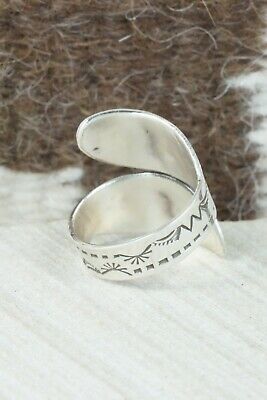 Turquoise, Coral & Sterling Silver Ring - Jolene Jazzie - Size 7.5