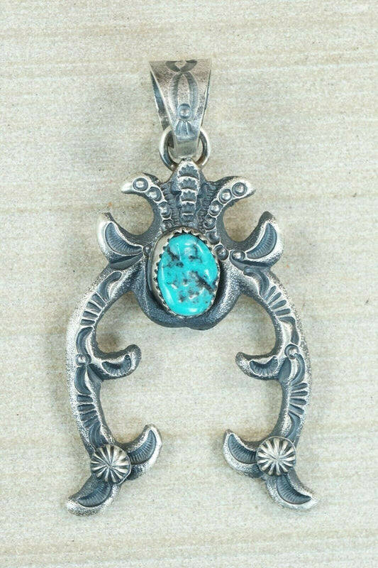 Navajo Turquoise and Sterling Silver Pendant - Kevin Billah