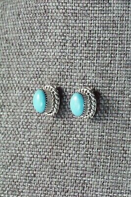 Turquoise and Sterling Silver Earrings - Ryland Cachini - High Lonesome Trading