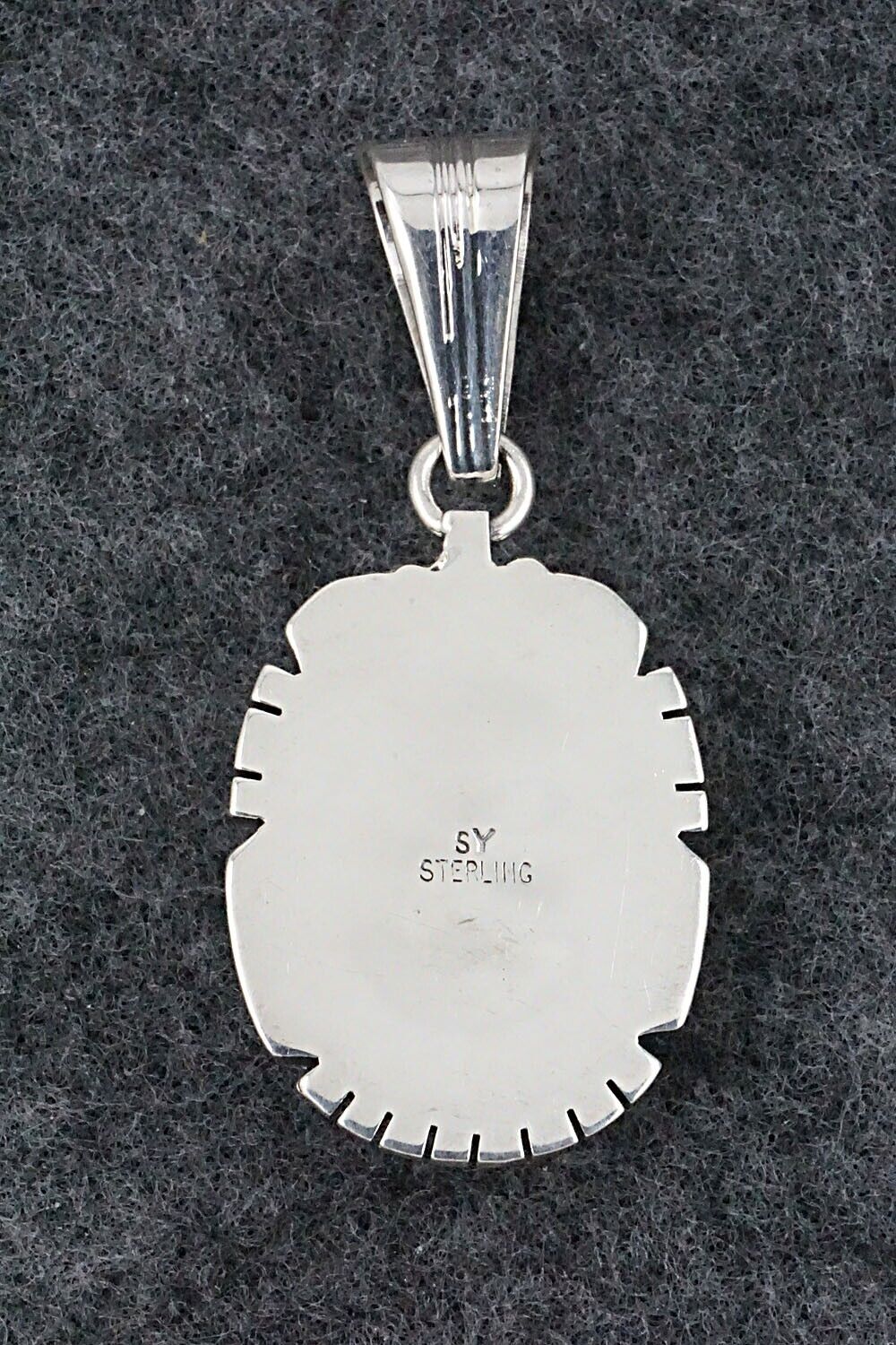 Gaspeite & Sterling Silver Pendant - Samuel Yellowhair