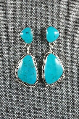 Navajo Turquoise and Sterling Silver Earrings - Sadie Jim