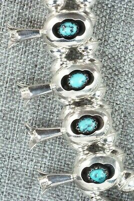 Turquoise & Sterling Silver Squash Blossom and Earrings - Phil Garcia