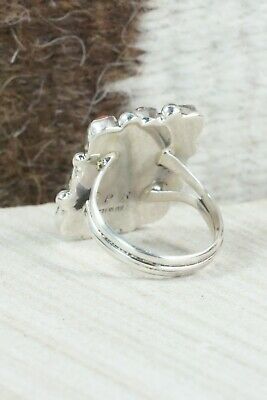 Coral & Sterling Silver Ring - Priscilla Reeder - Size 8