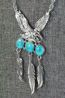 Turquoise & Sterling Silver Necklace - Genevieve Frank