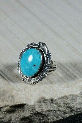 Navajo Turquoise and Sterling Silver Ring - Daniel Benally - Size 7 - High Lonesome Trading