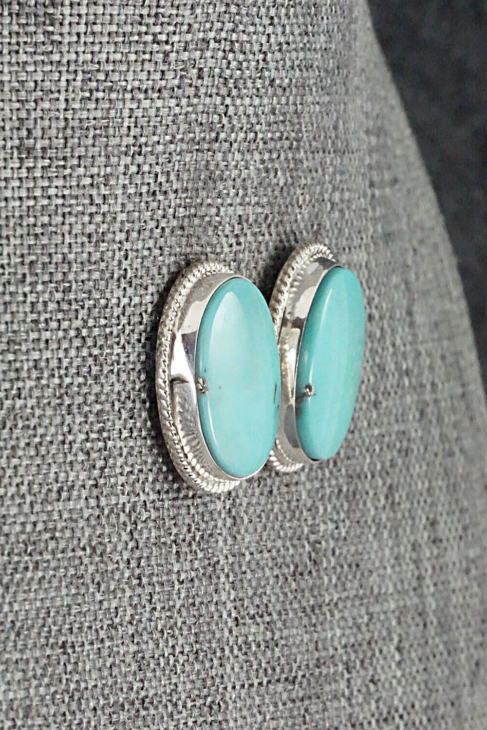 Turquoise & Sterling Silver Earrings - Verley Betone