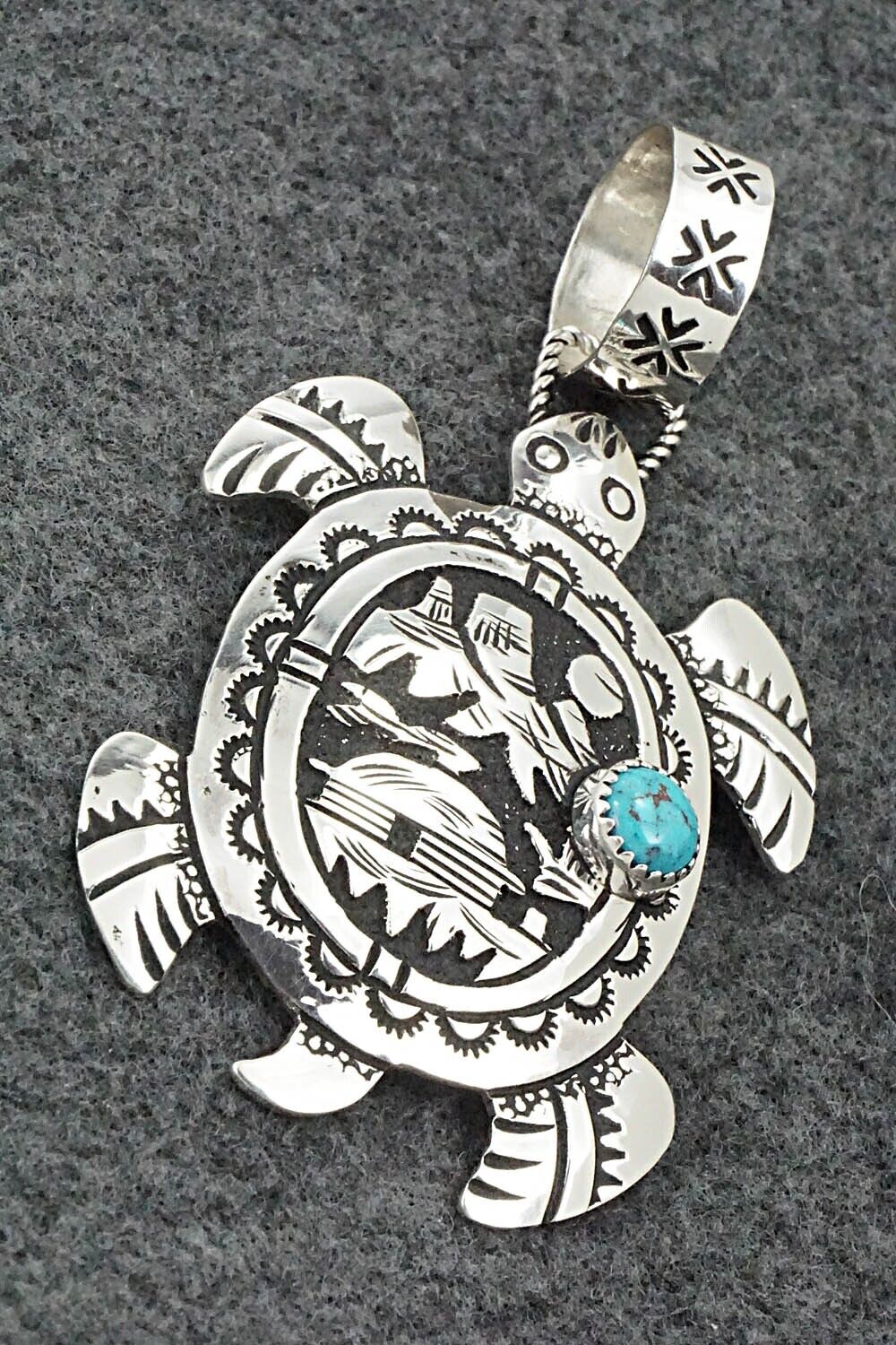Turquoise & Sterling Silver Pendant - Richard Singer