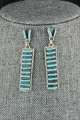 Zuni Turquoise & Sterling Silver Earrings - Ophelia Soseeah - High Lonesome Trading