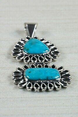 Navajo Turquoise and Sterling Silver Pendant - Native American - High Lonesome Trading