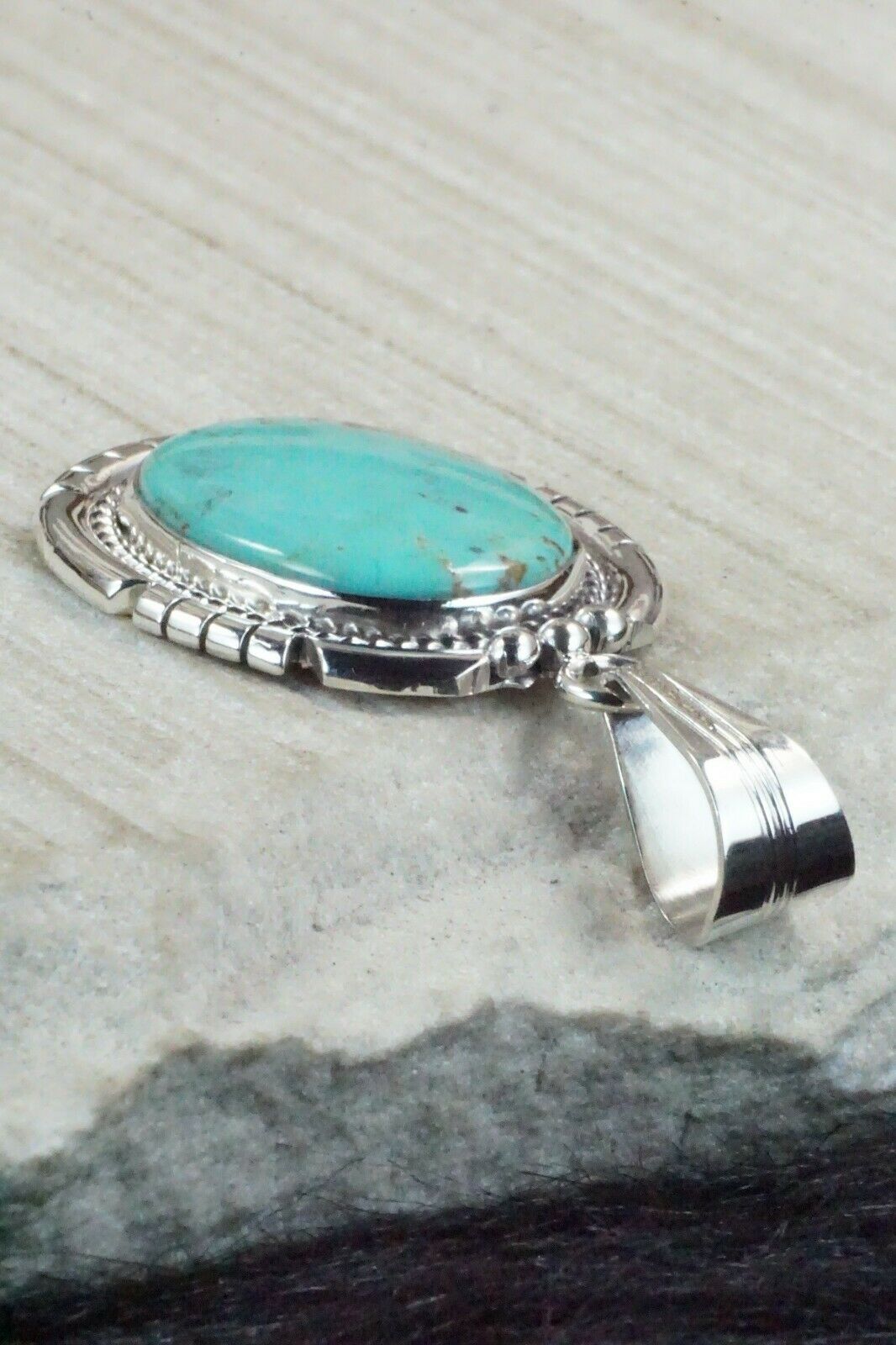 Turquoise & Sterling Silver Pendant - Samuel Yellowhair