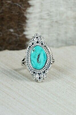 Navajo Turquoise & Sterling Silver Ring - Daniel Benally - Size 6.75