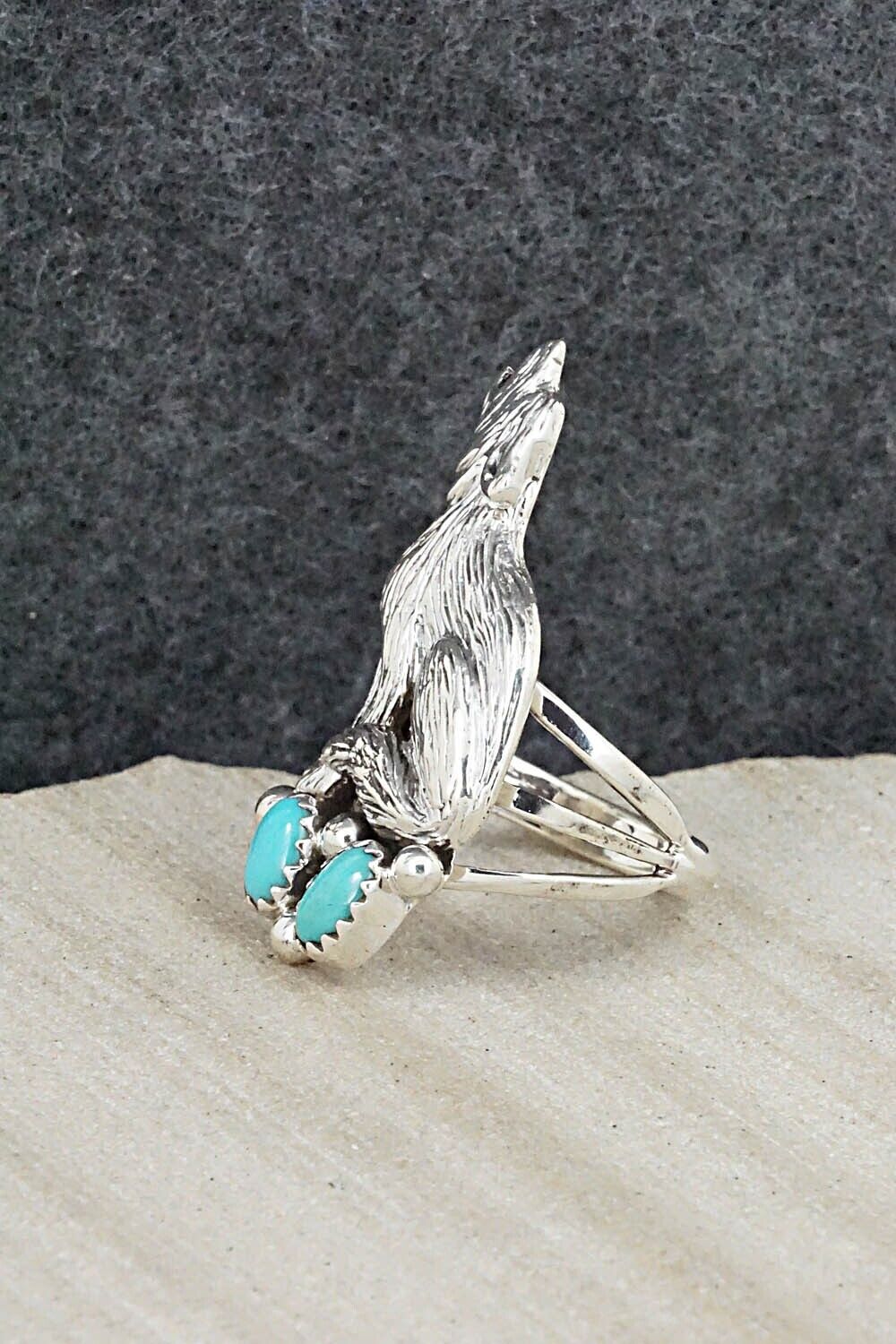 Turquoise & Sterling Silver Ring - Samuel Yellowhair - Size 5.5