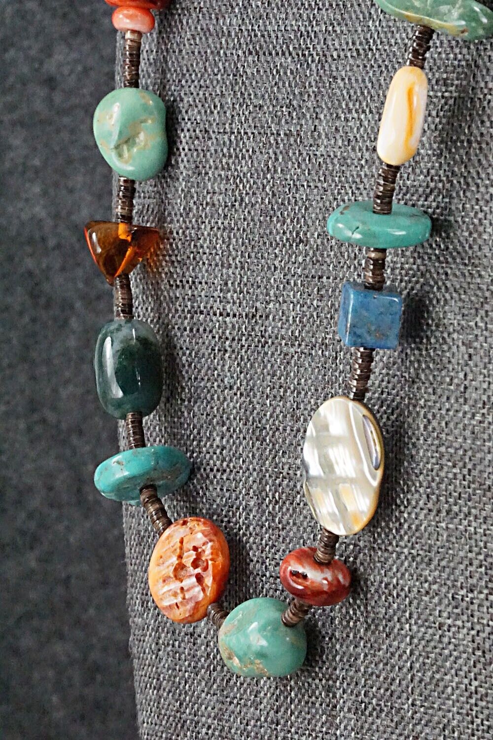 Multi Stone and Sterling Silver Necklace - Helen Tsosie
