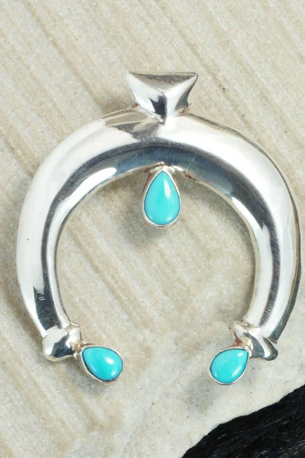 Turquoise and Sterling Silver Naja - Navajo