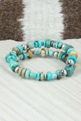 Turquoise & Sterling Silver Bracelet - Navajo