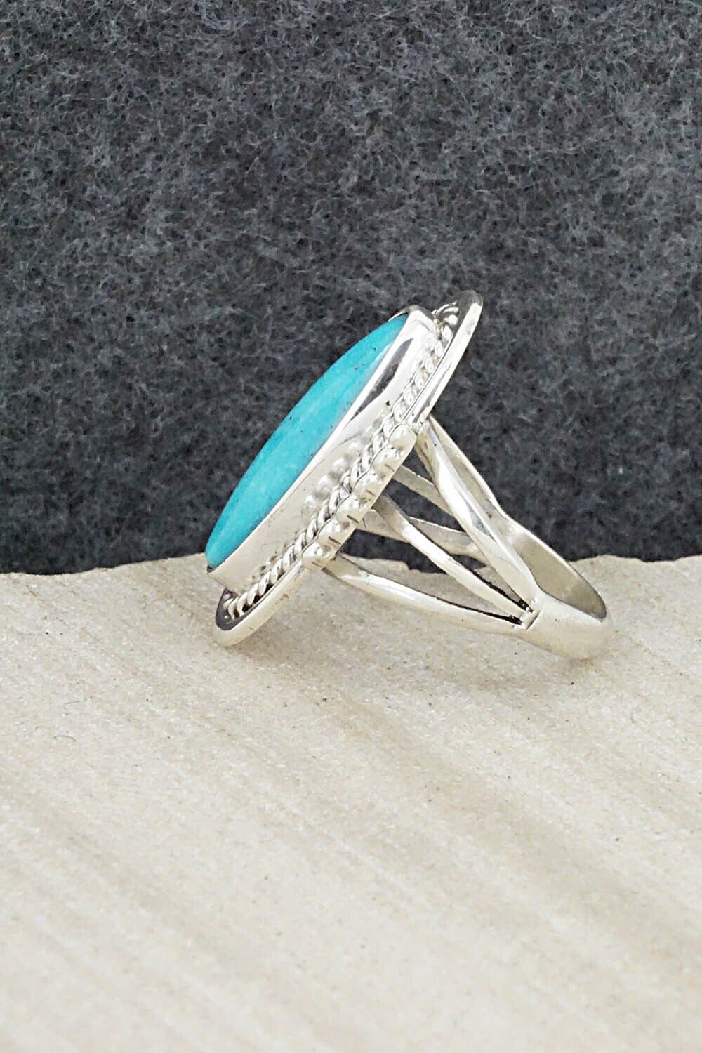 Turquoise & Sterling Silver Ring - Samuel Yellowhair - Size 5.75