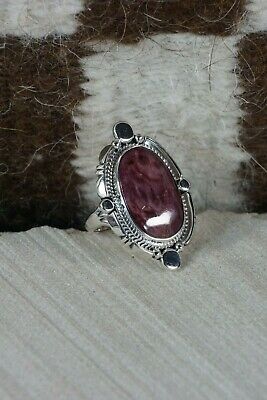 Navajo Spiny Oyster & Sterling Silver Ring - Daniel Benally - Size 7 - High Lonesome Trading