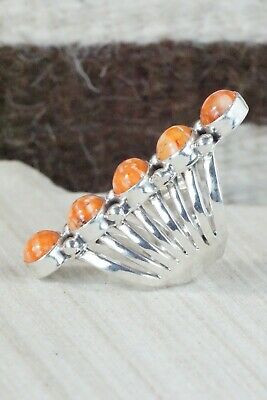 Spiny Oyster & Sterling Silver Ring - Thomas Yazzie - Size 6