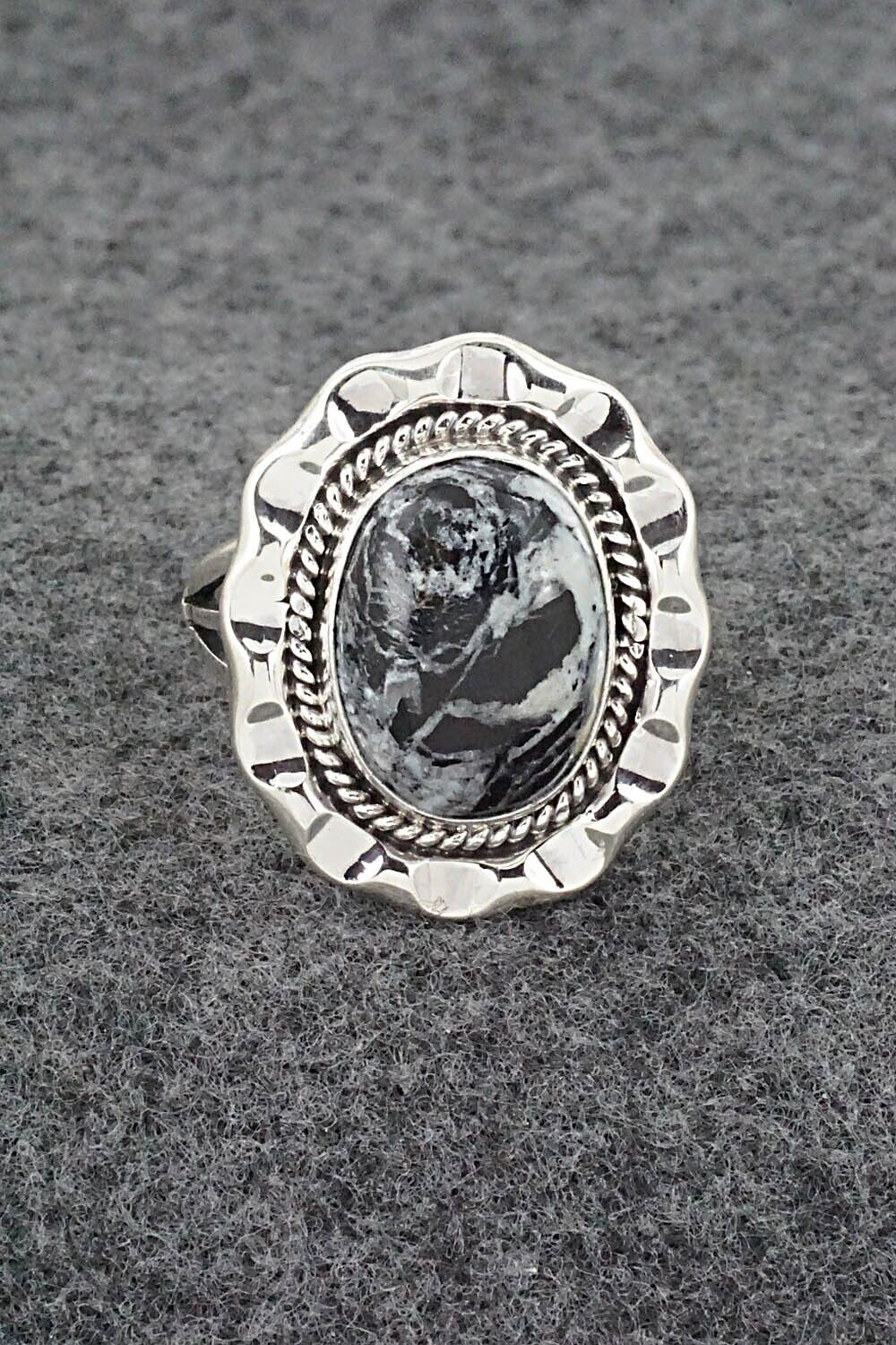 White Buffalo & Sterling Silver Ring - Samuel Yellowhair - Size 8.75