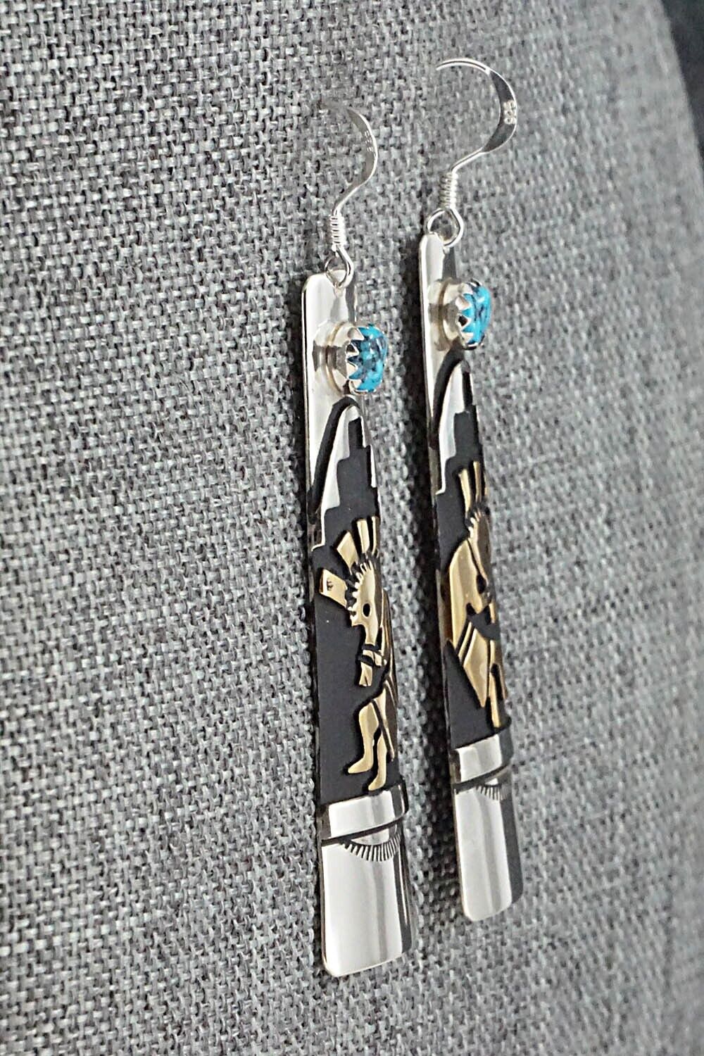 Turquoise & Sterling Silver Earrings - Rosita Singer