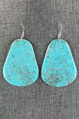Turquoise & Sterling Silver Earrings - Lupe Lovato - Santo Domingo