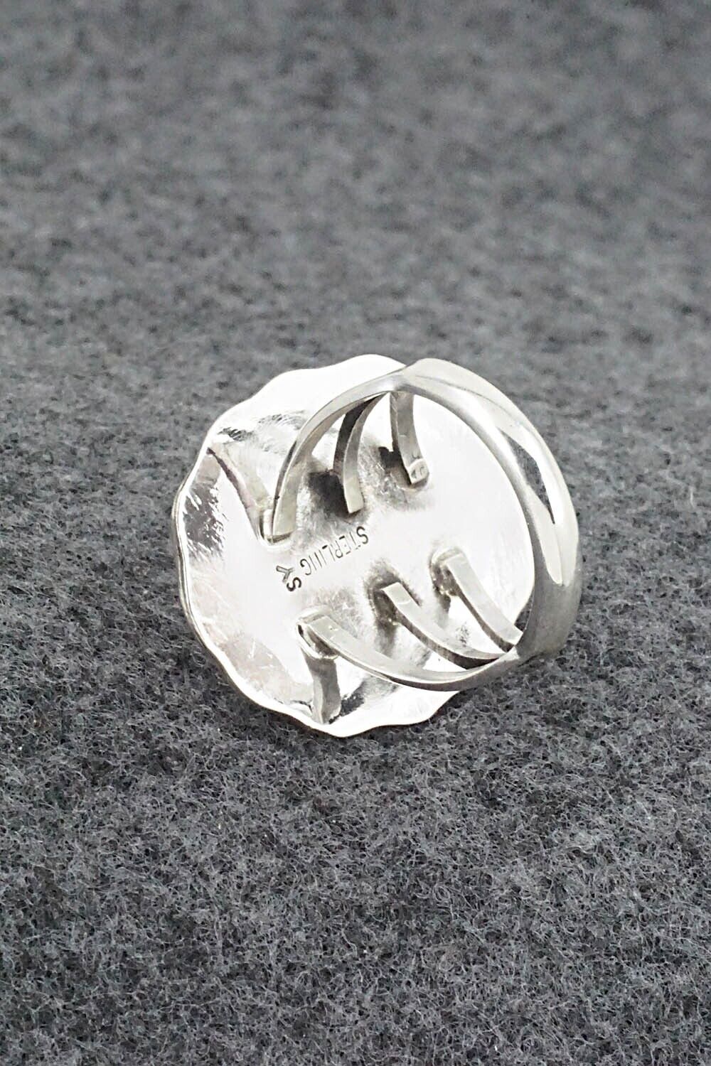 White Buffalo & Sterling Silver Ring - Samuel Yellowhair - Size 6