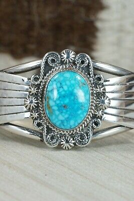 Navajo Turquoise & Sterling Silver Bracelet - Raymond Delgarito